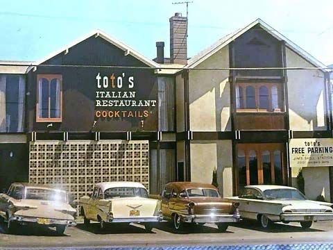 Toto's Italian Restaurant & Cocktails in Daly City circa 1957