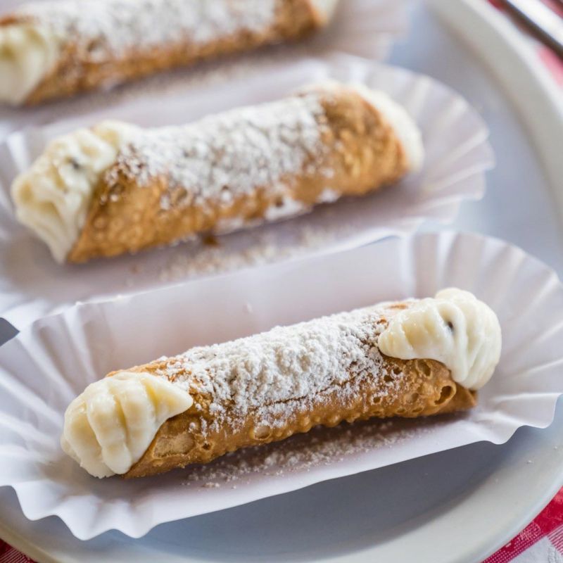 Toto's Pizzeria popular fresh handmade cannoli dessert closeup